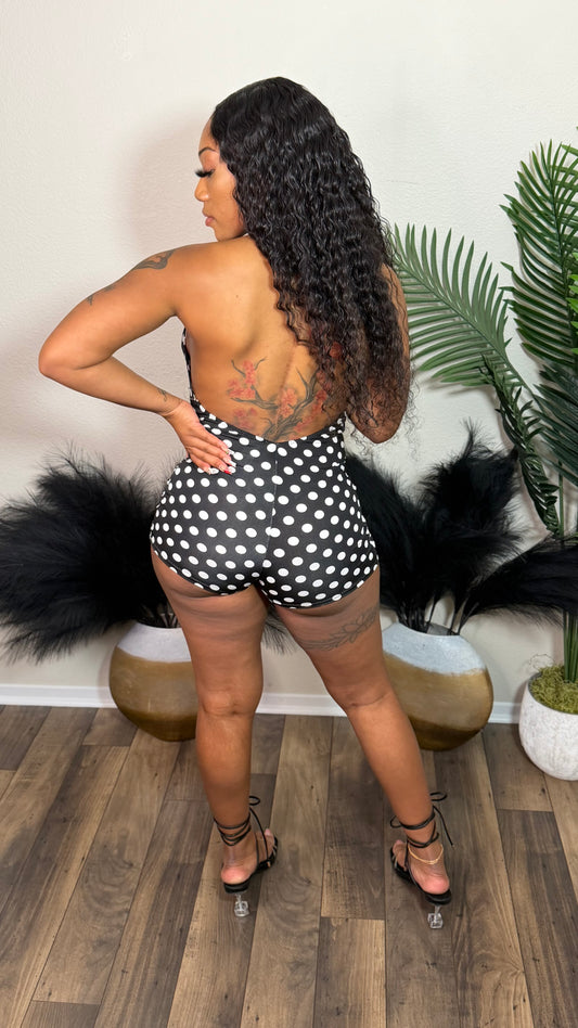 DOTTY DARLING ROMPER (BLACK)