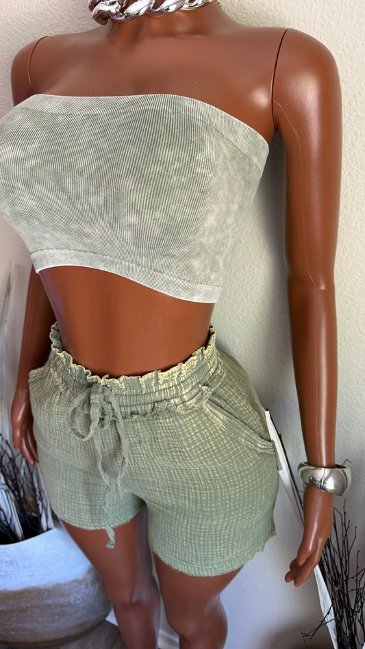 FIRST PICK SHORT SET (OLIVE)