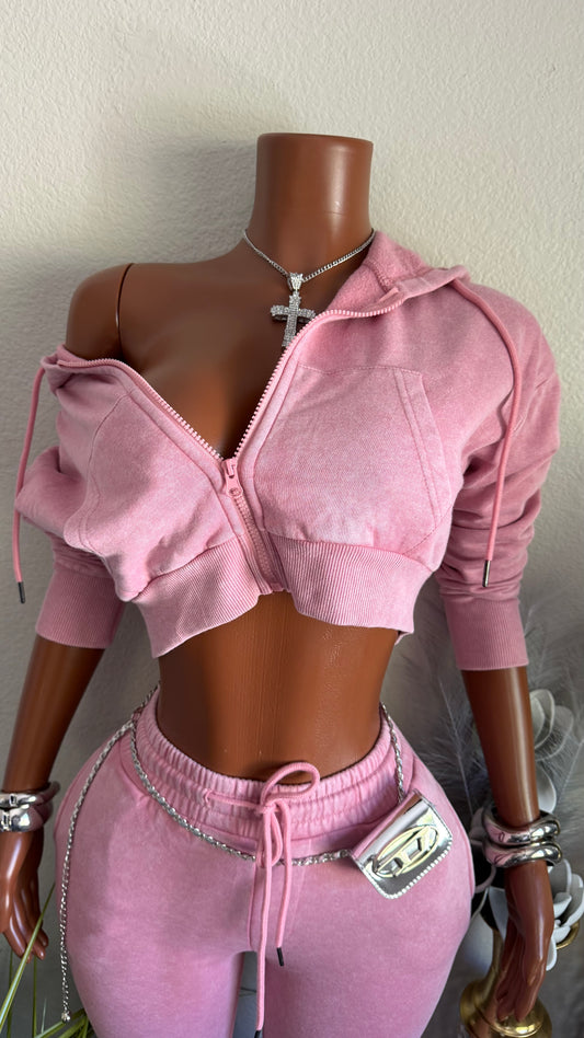 STACKED JOGGER SET (PINK)