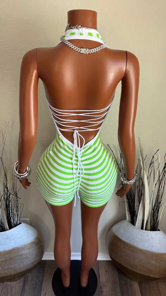 VERTICAL ATTRACTION ROMPER (LIME)