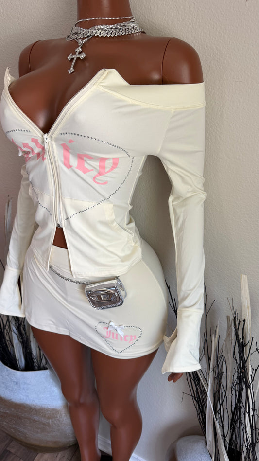 OH SO JUICY SKORT SET (CREAM)