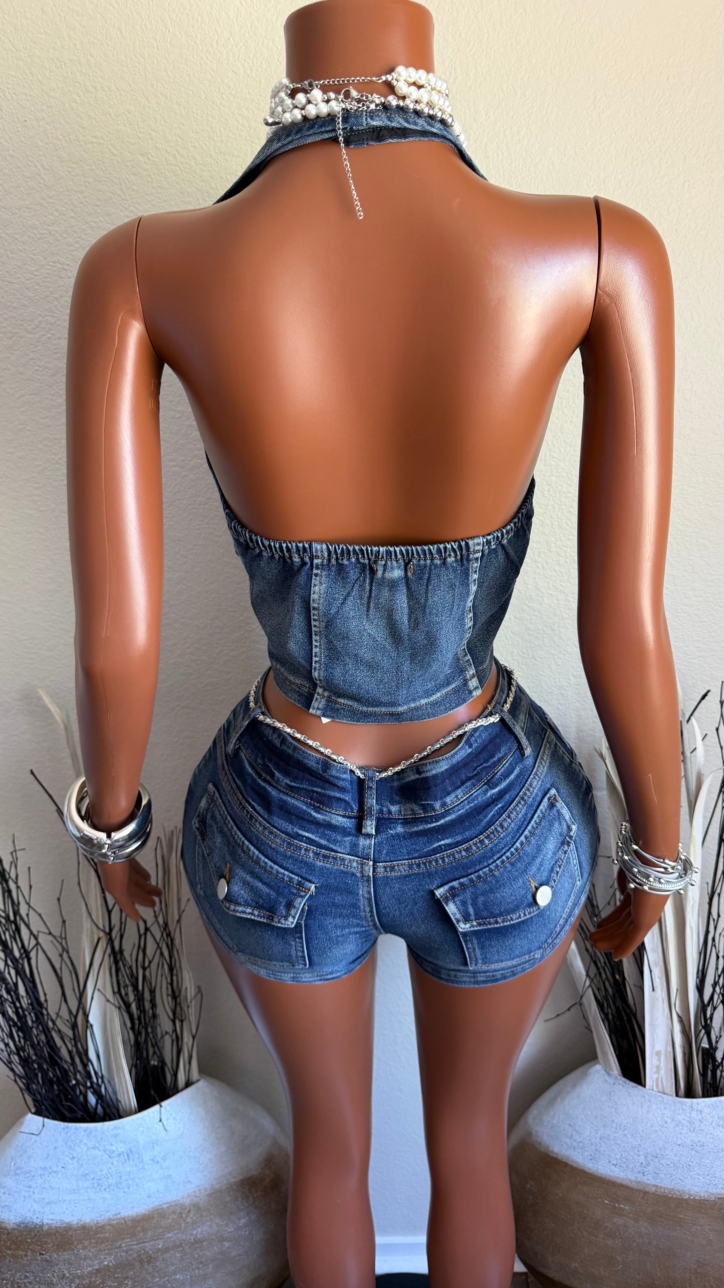 DENIM DYNASTY SHORT SET