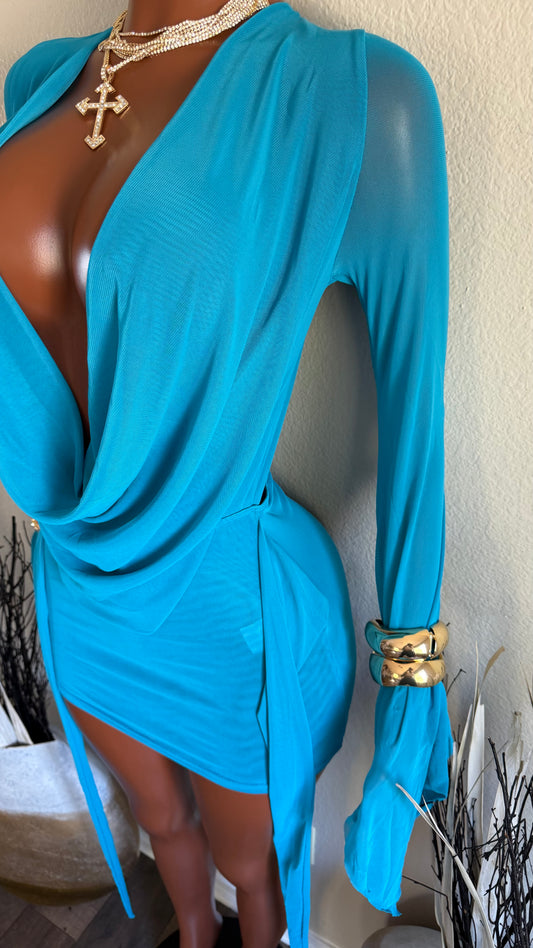 SECRET OBSESSION DRESS (TURQUOISE)