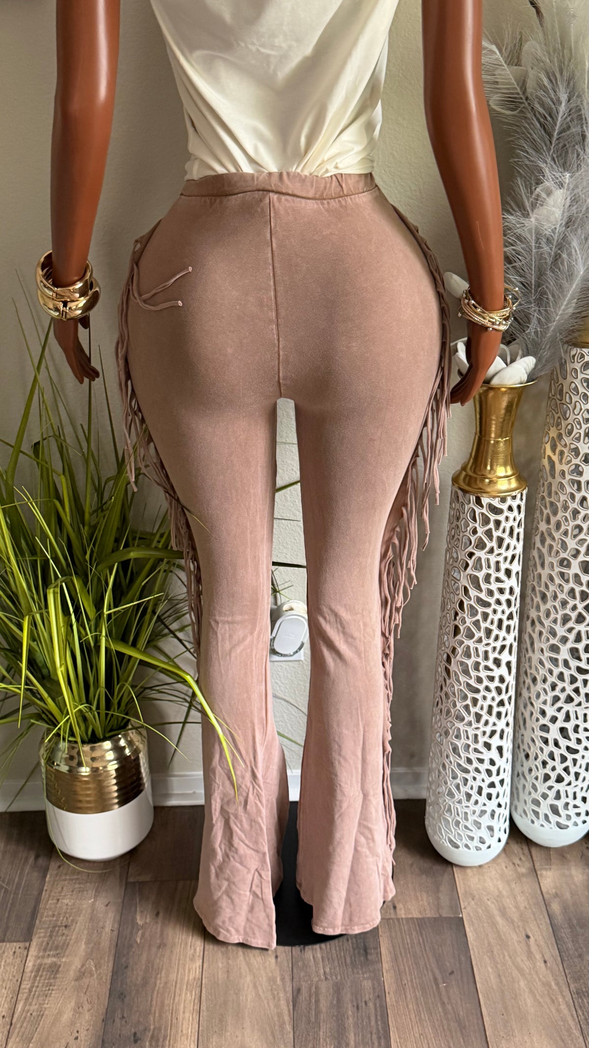 FRINGE AFFAIR PANTS (TAUPE)