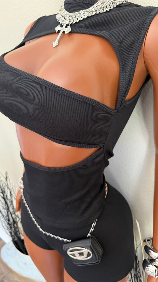 BODY LANGUAGE 2 PIECE SET (BLACK)