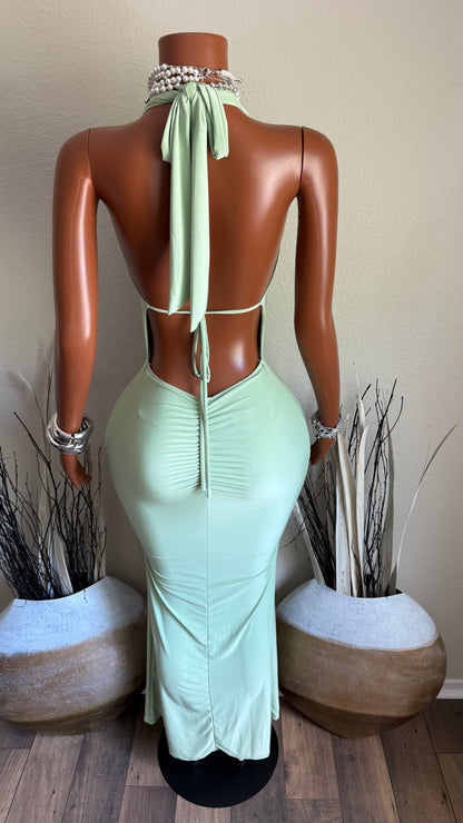 PALM KISS MAXI DRESS (SAGE)