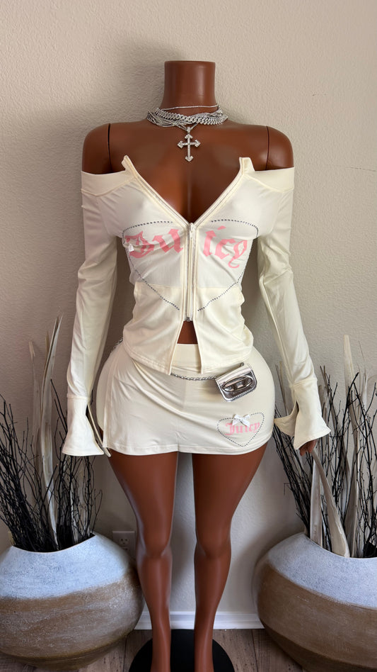 OH SO JUICY SKORT SET (CREAM)