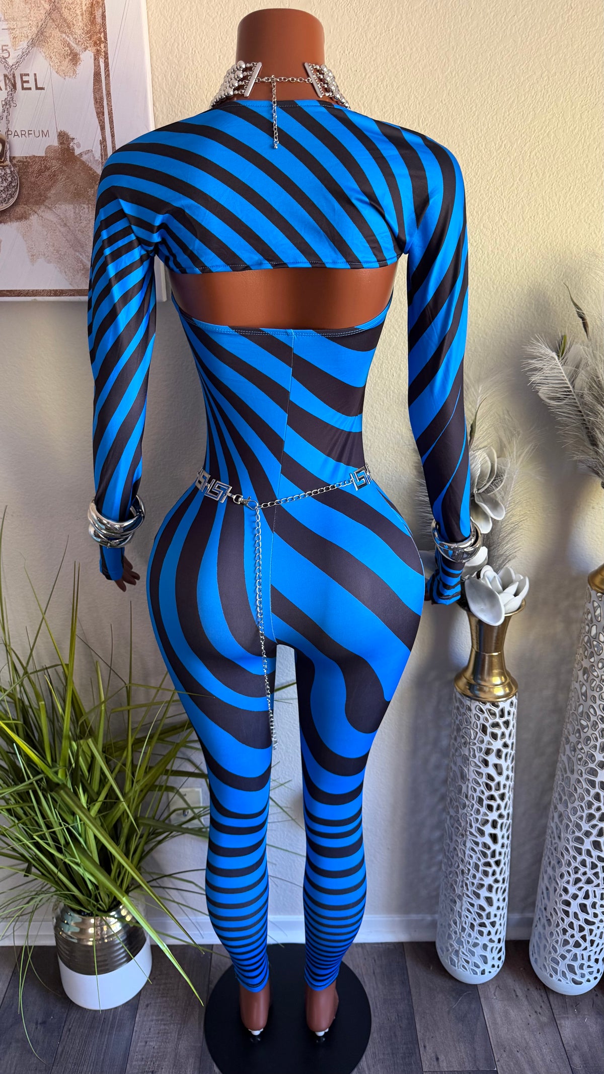 STRIP TEASE 2 PIECE SET (BLUE)