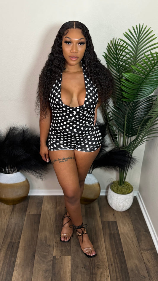 DOTTY DARLING ROMPER (BLACK)