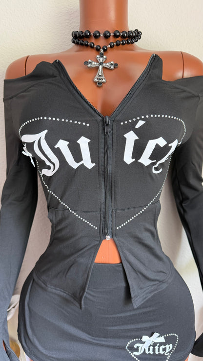 OH SO JUICY SKORT SET (BLACK)