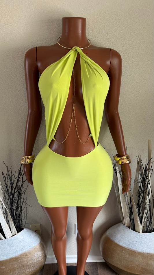 LOVER GIRL DRESS (LIME)
