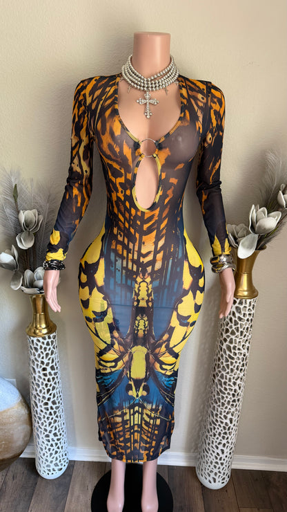 BUTTERFLY EFFECT DRESS (YELLOW)
