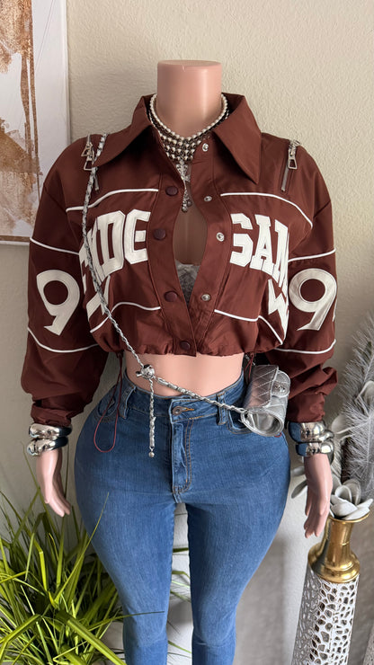 HEAVY HITTER CROPPED JACKET (MOCHA)