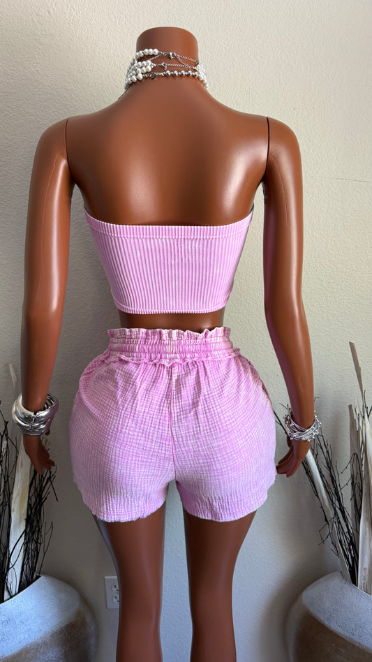 FIRST PICK SHORT SET (PINK)