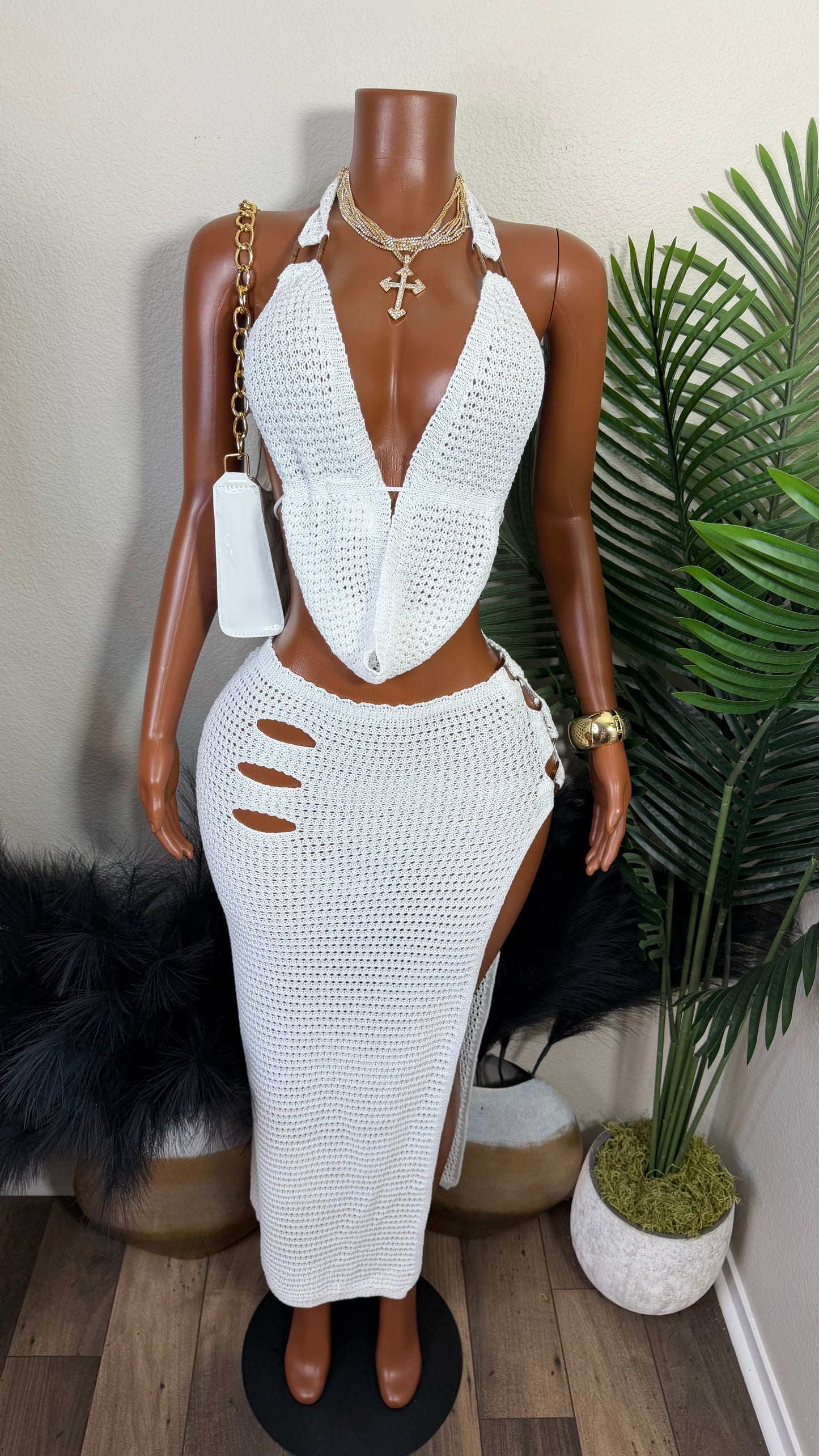 GOLDEN VIEW SKIRT SET (WHITE)