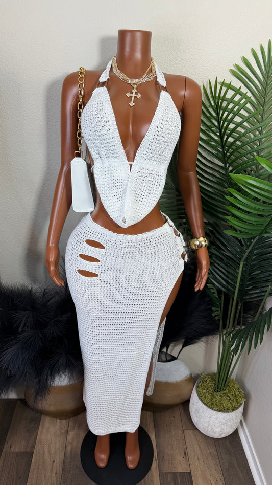 GOLDEN VIEW SKIRT SET (WHITE)