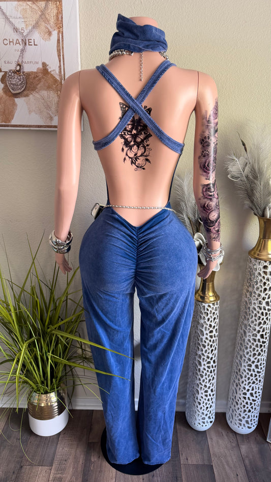 BACK TALK JUMPSUIT (BLUE)