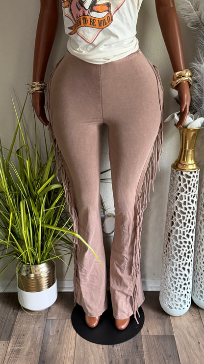 FRINGE AFFAIR PANTS (TAUPE)