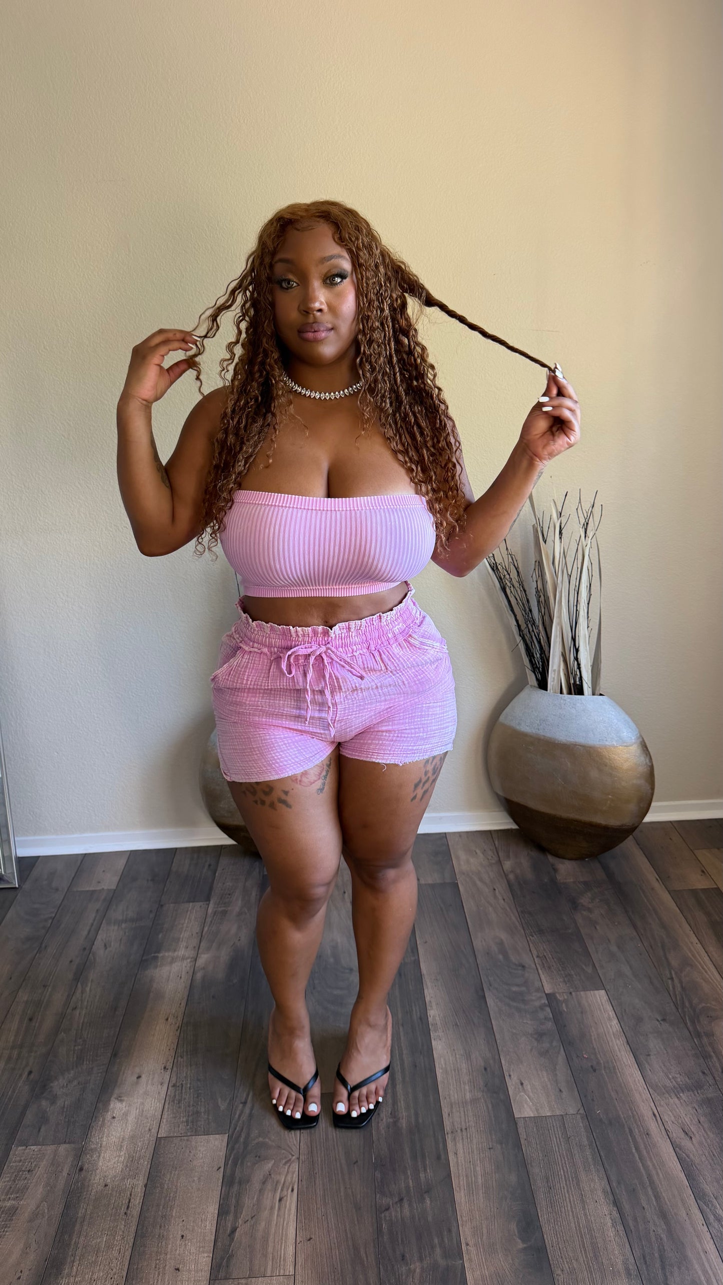 FIRST PICK SHORT SET (PINK)