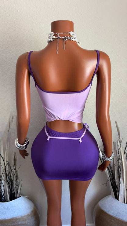 BLOCK PARTY SKIRT SET (PURPLE)