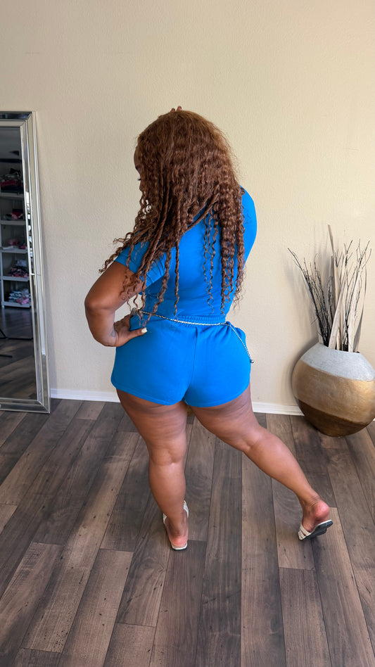 SIMPLY STYLED SHORT SET (BLUE)
