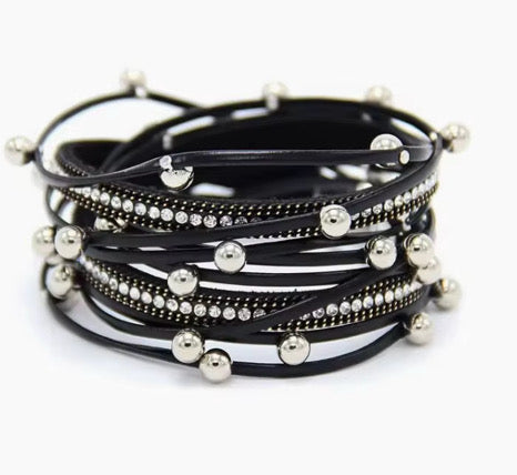 ROCKSTAR WRAP BRACELET (BLACK)