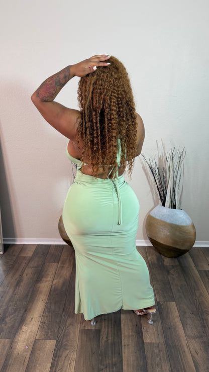 PALM KISS MAXI DRESS (SAGE)