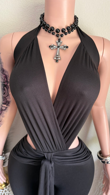 PRETTY PROBLEM ROMPER (BLACK)