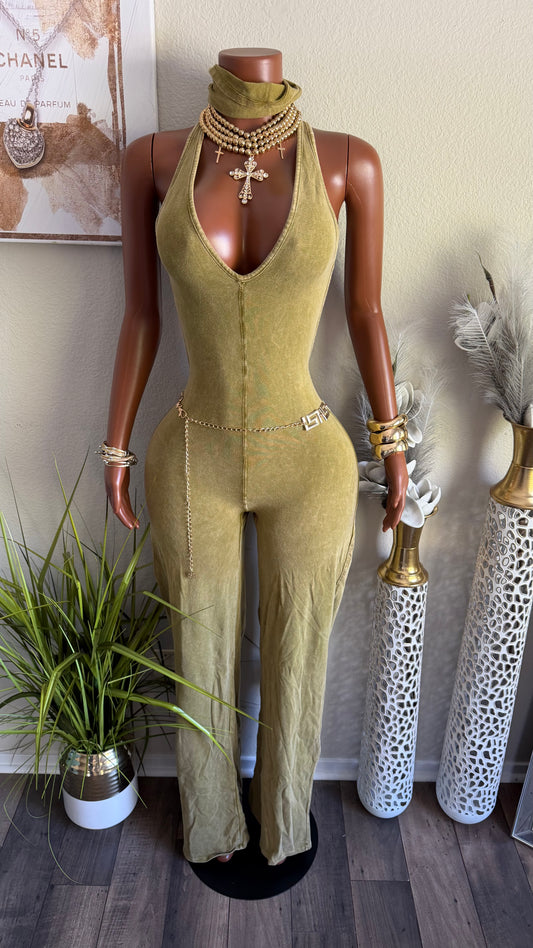 BACK TALK JUMPSUIT (GREEN)