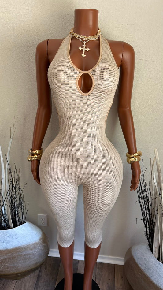 TOP SHELF ROMPER (TAUPE)