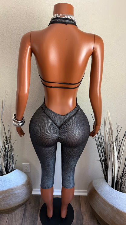 TOP SHELF ROMPER (BLACK)