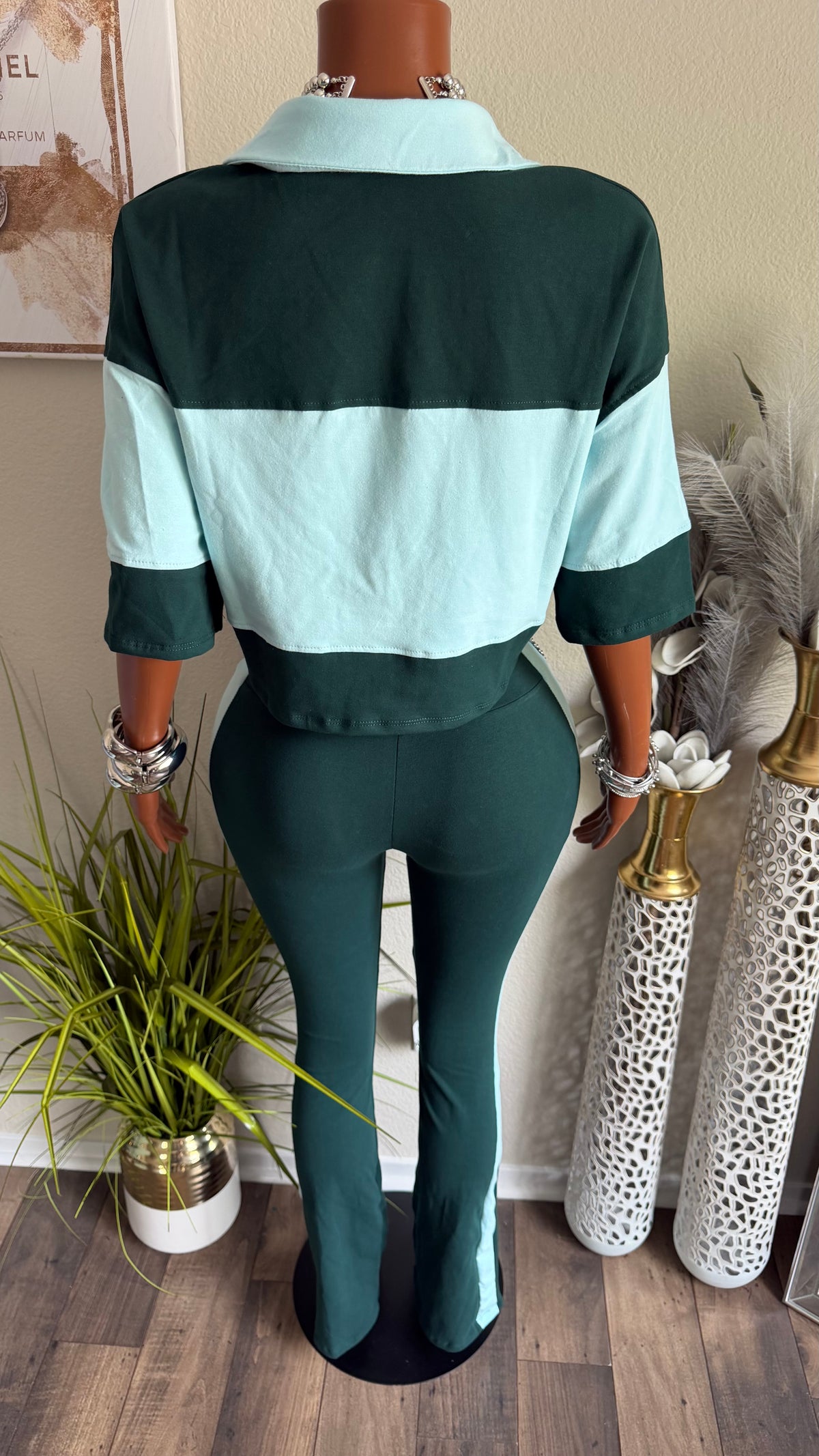 PLAY IT COOL SET (HUNTER GREEN/BABY BLUE)