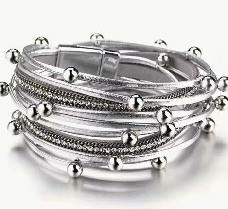 ROCKSTAR WRAP BRACELET (SILVER)