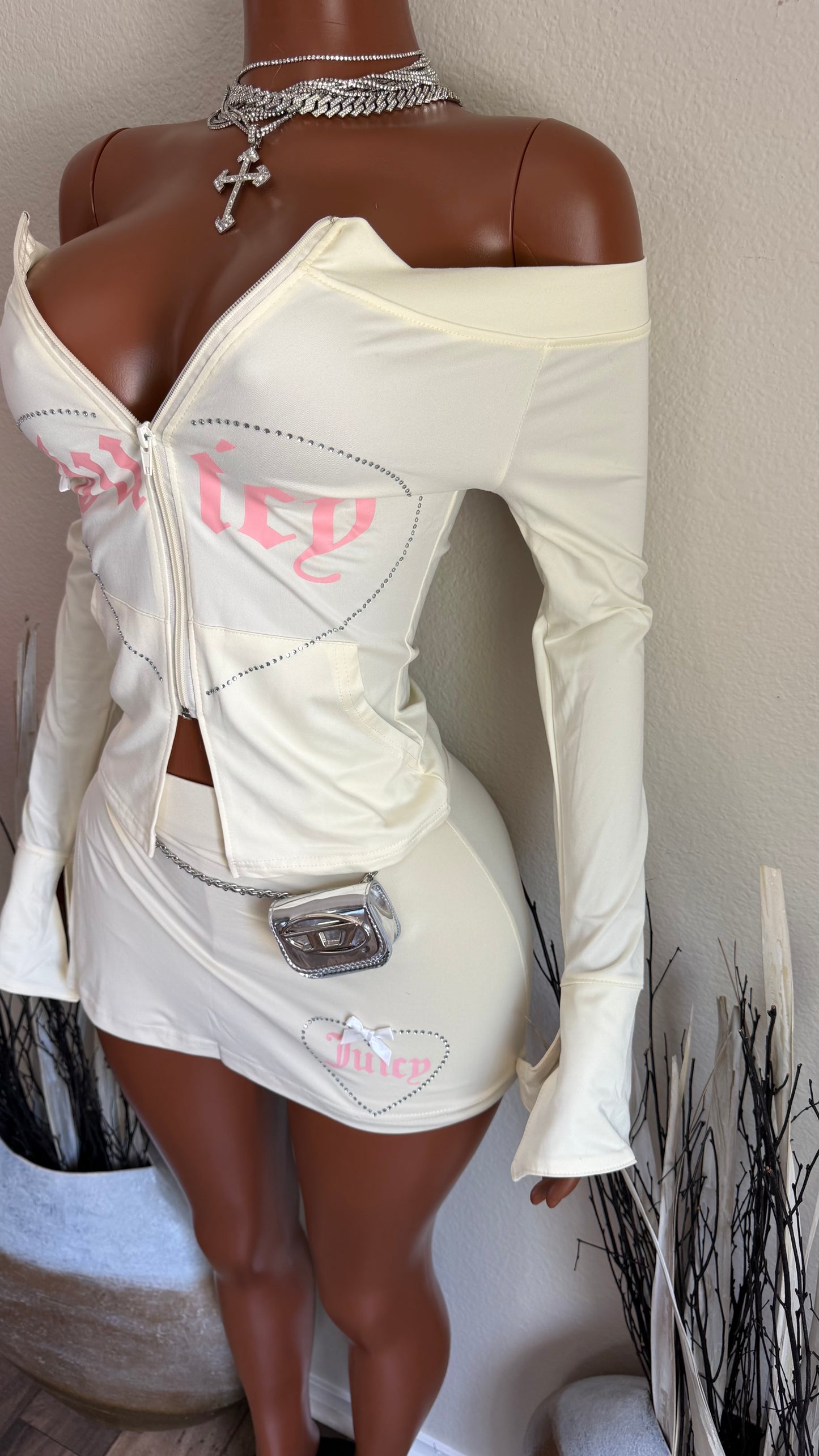 OH SO JUICY SKORT SET (CREAM)