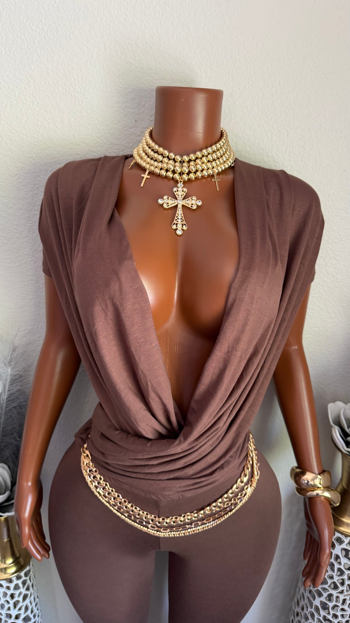SHE DID THAT 2 PIECE SET (BROWN)