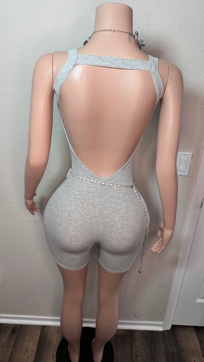 BACK OUT ROMPER (GRAY) Couture For You