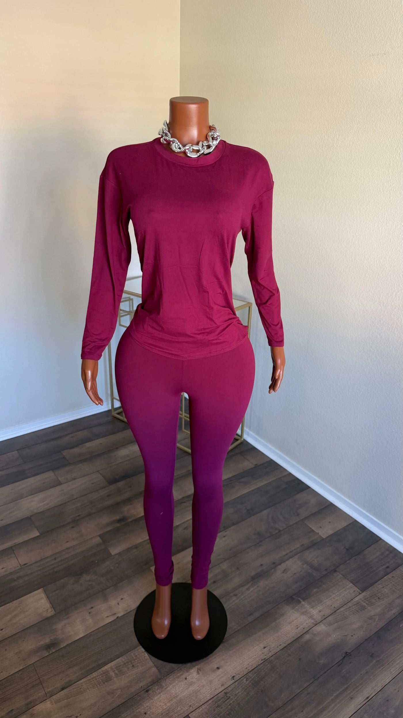 BASIC LEGGING SET (BURGUNDY) Couture For You