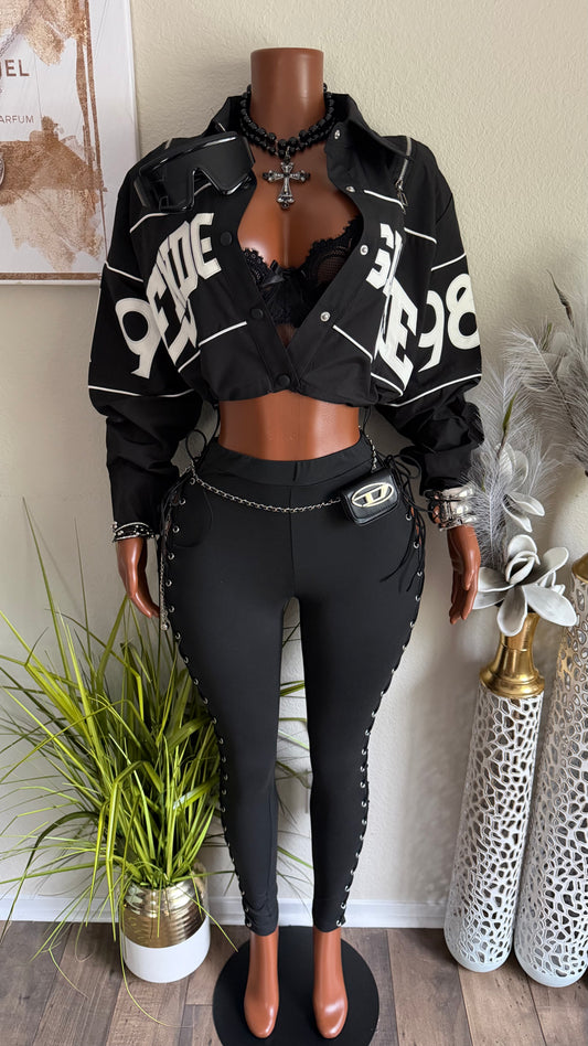 HEAVY HITTER CROPPED JACKET (BLACK)
