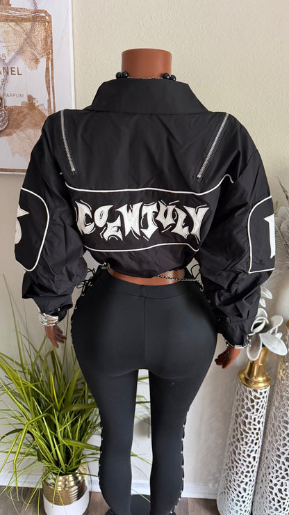 HEAVY HITTER CROPPED JACKET (BLACK)