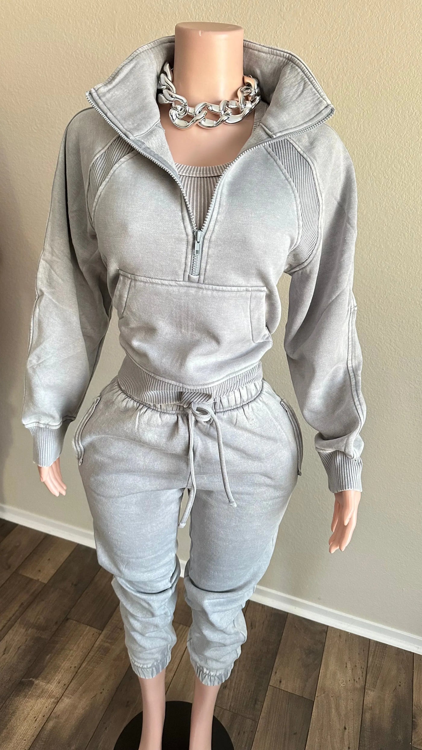 CALL ME WHEN U READY 3 PIECE SET (GRAY) Couture For You