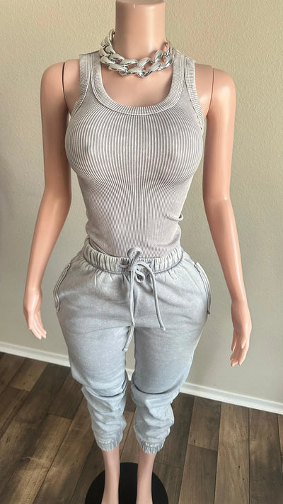 CALL ME WHEN U READY 3 PIECE SET (GRAY) Couture For You