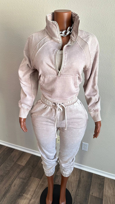 CALL ME WHEN YOU READY 3 PIECE SET (ASH MOCHA) Couture For You