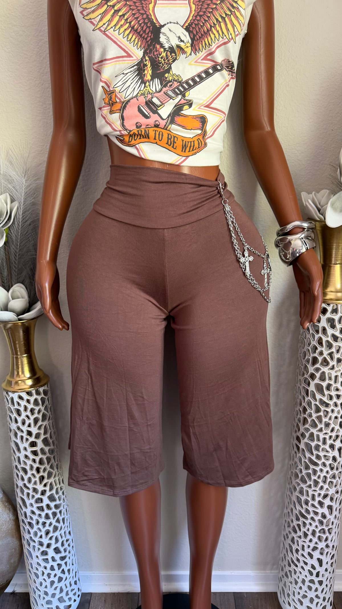 EASY BREEZY GAUCHOS (BROWN)