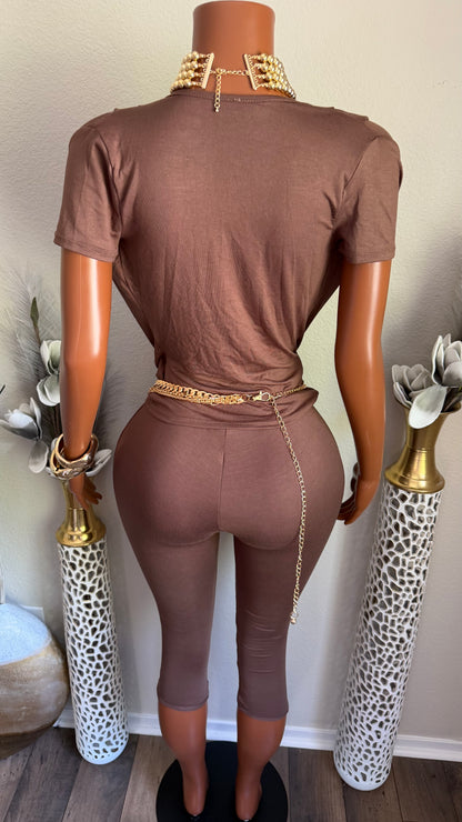 SHE DID THAT 2 PIECE SET (BROWN)