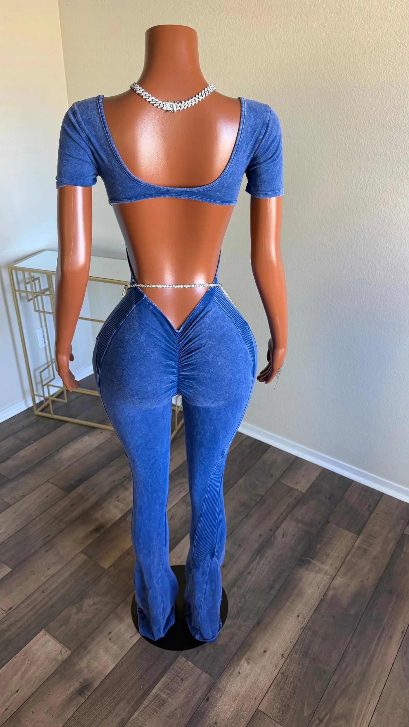 CITY LUXE MINERAL WASH JUMPSUIT (BLUE) Couture For You