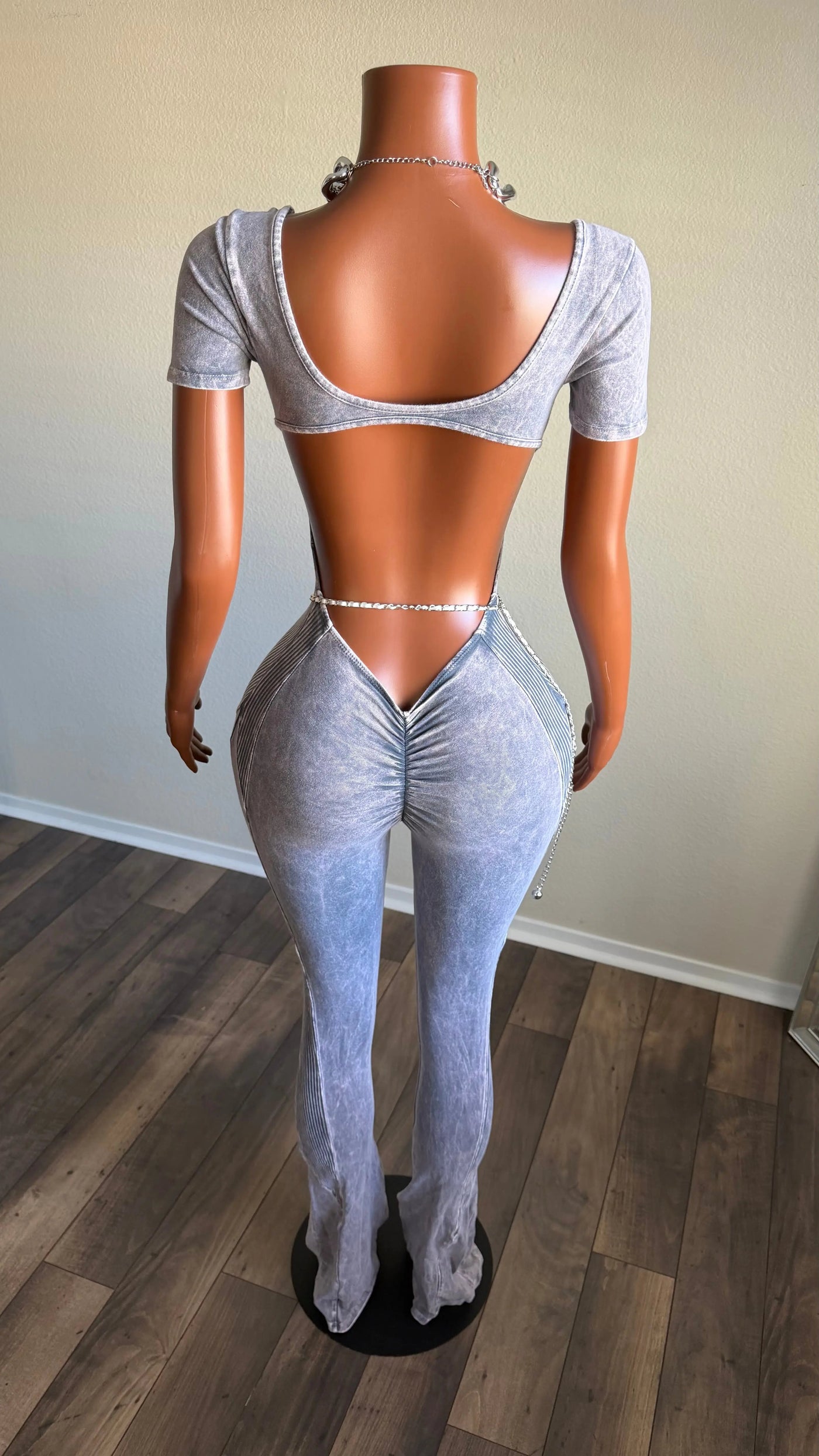 CITY LUXE MINERAL WASH JUMPSUIT (GRAY) Couture For You