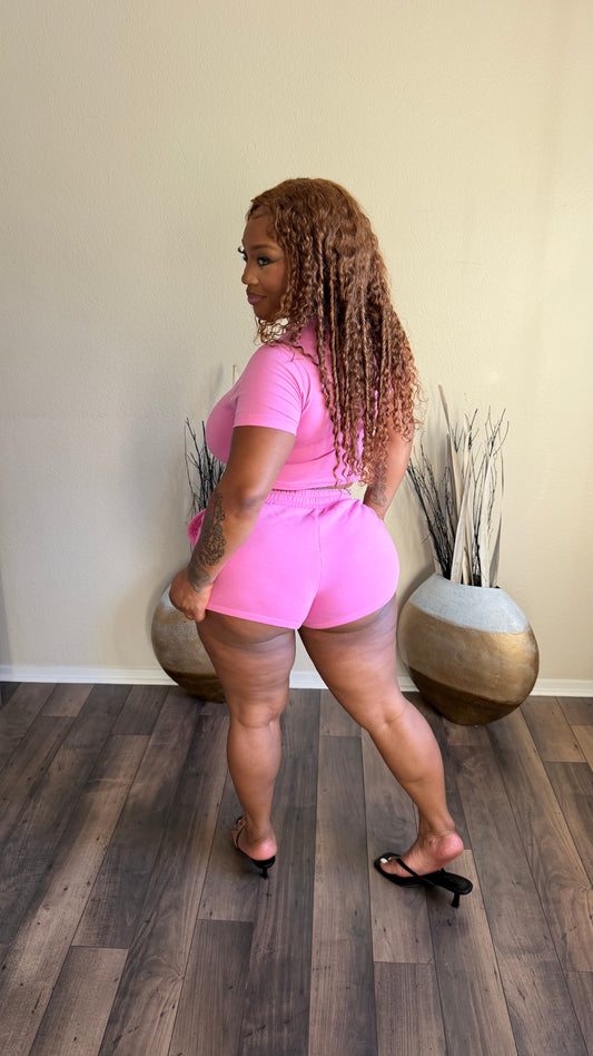 SIMPLY STYLED SHORT SET (PINK)