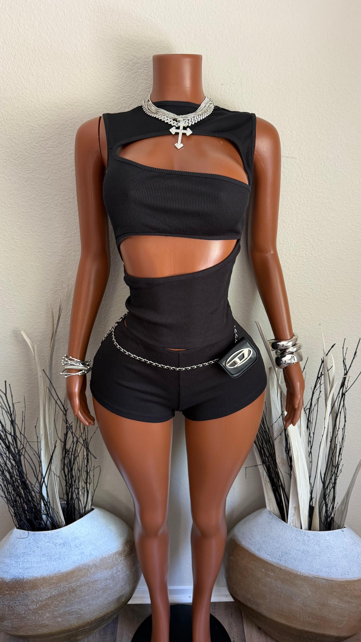 BODY LANGUAGE 2 PIECE SET (BLACK)