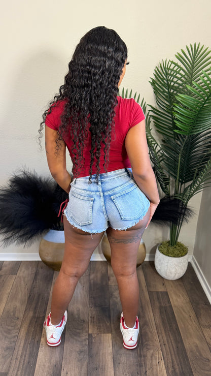 FAST LANE DENIM SHORTS