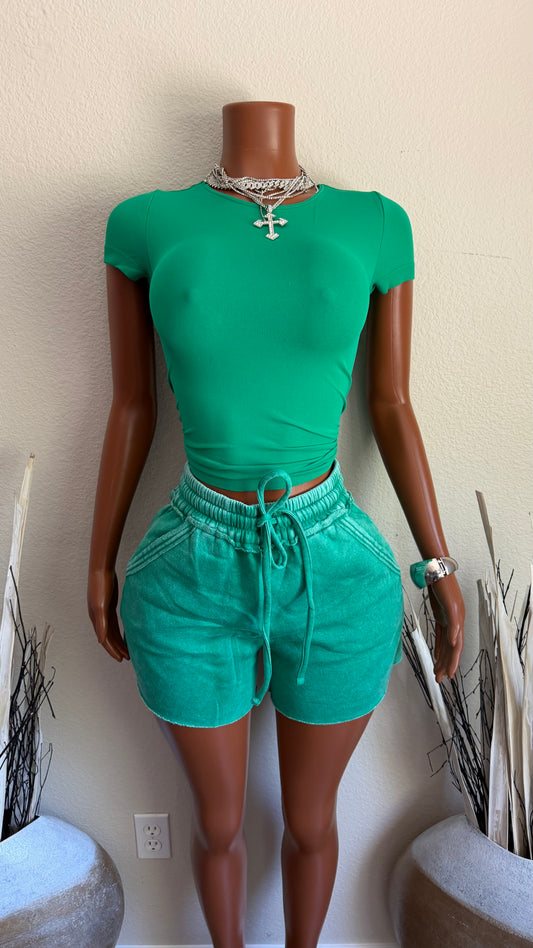 THE GO-TO SHORT SET (GREEN)